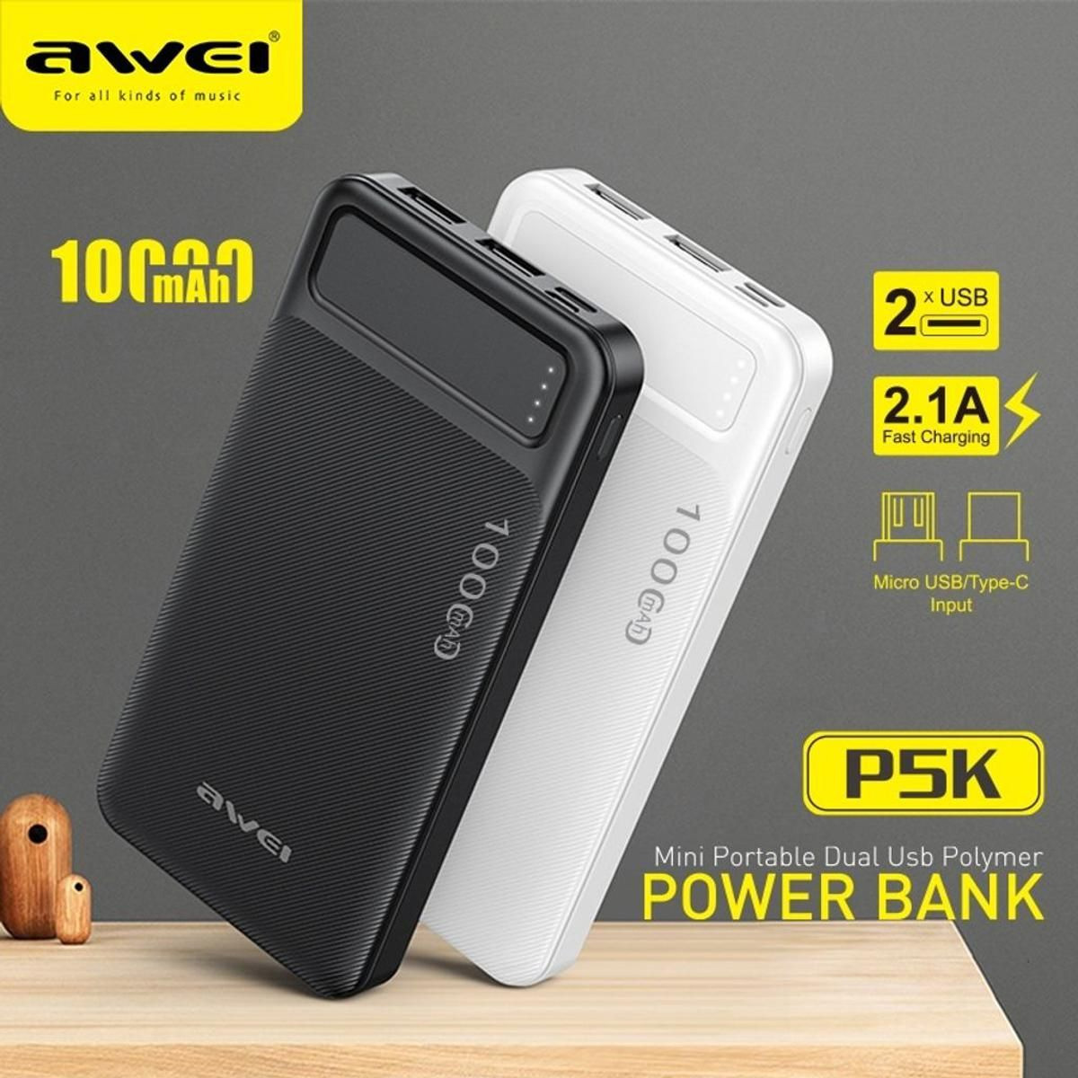 Awei P5k 10000mAh Fast Charge Power Bank