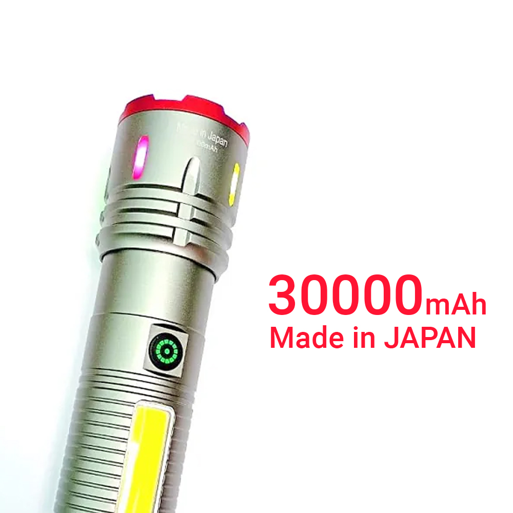 Laser Cannon 30000mAh Rechargeable Aluminum Alloy Body Zooming Torch Light